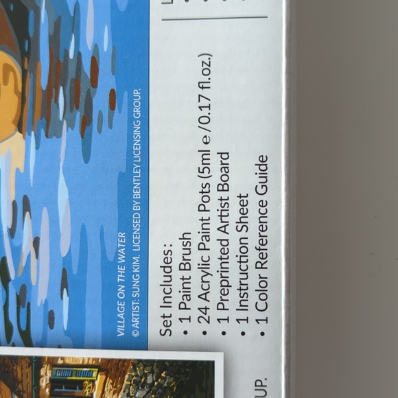 Paint by numbers kit, brand new, village by the water - Picture 2 of 4